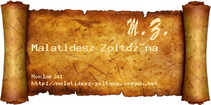 Malatidesz Zoltána névjegykártya